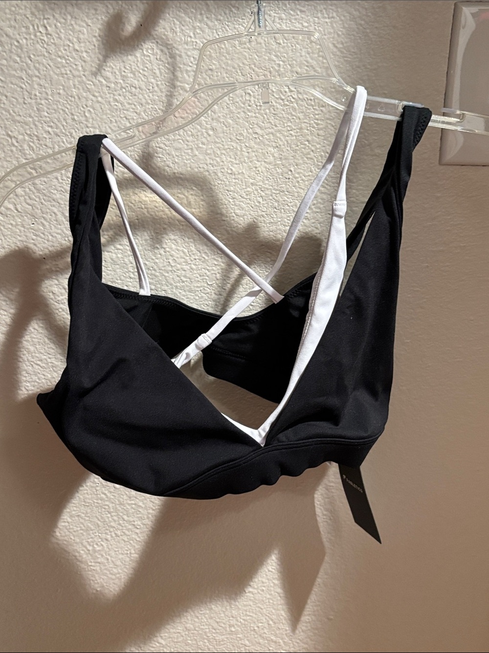 Fabletics Black/White Women's Bralette  (no wire or pads) S NWT